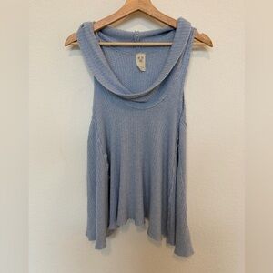 We the Free by Free People blue cowl neck tank top Size small